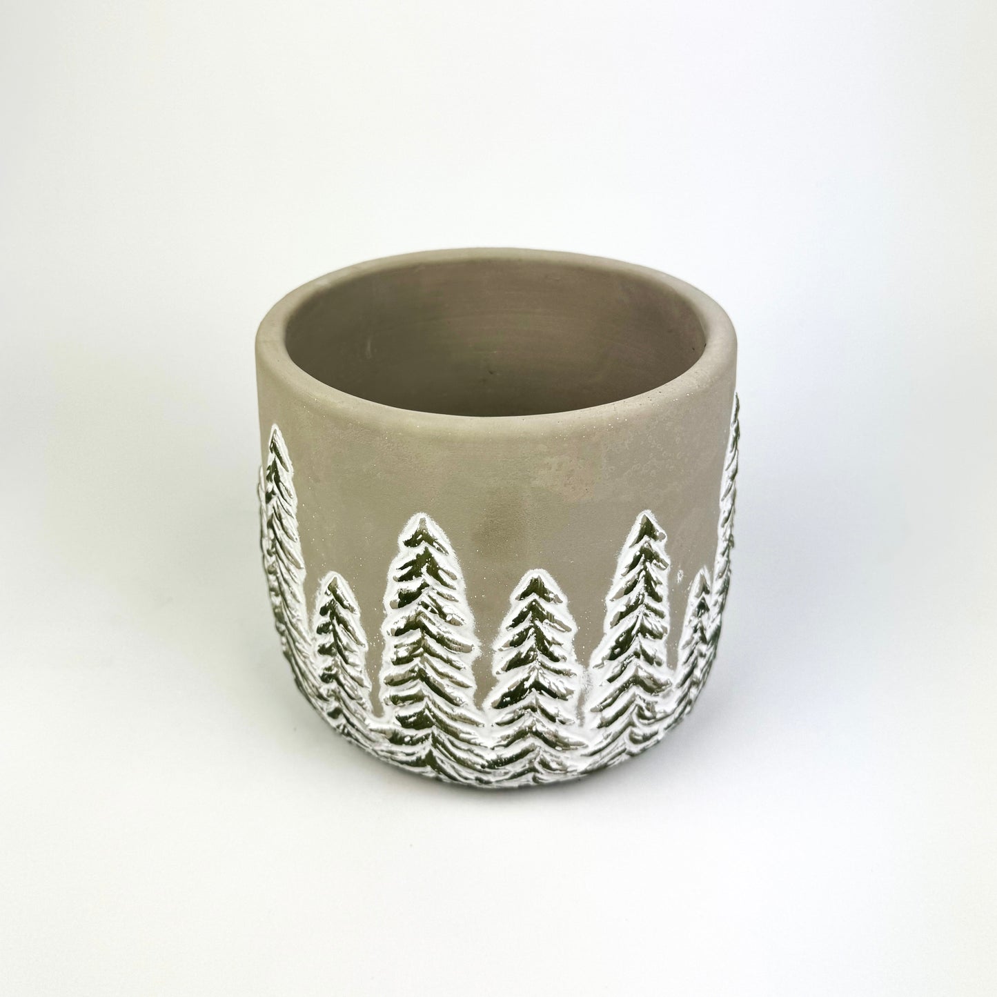 Ceramic Grey Christmas Green Tree pot