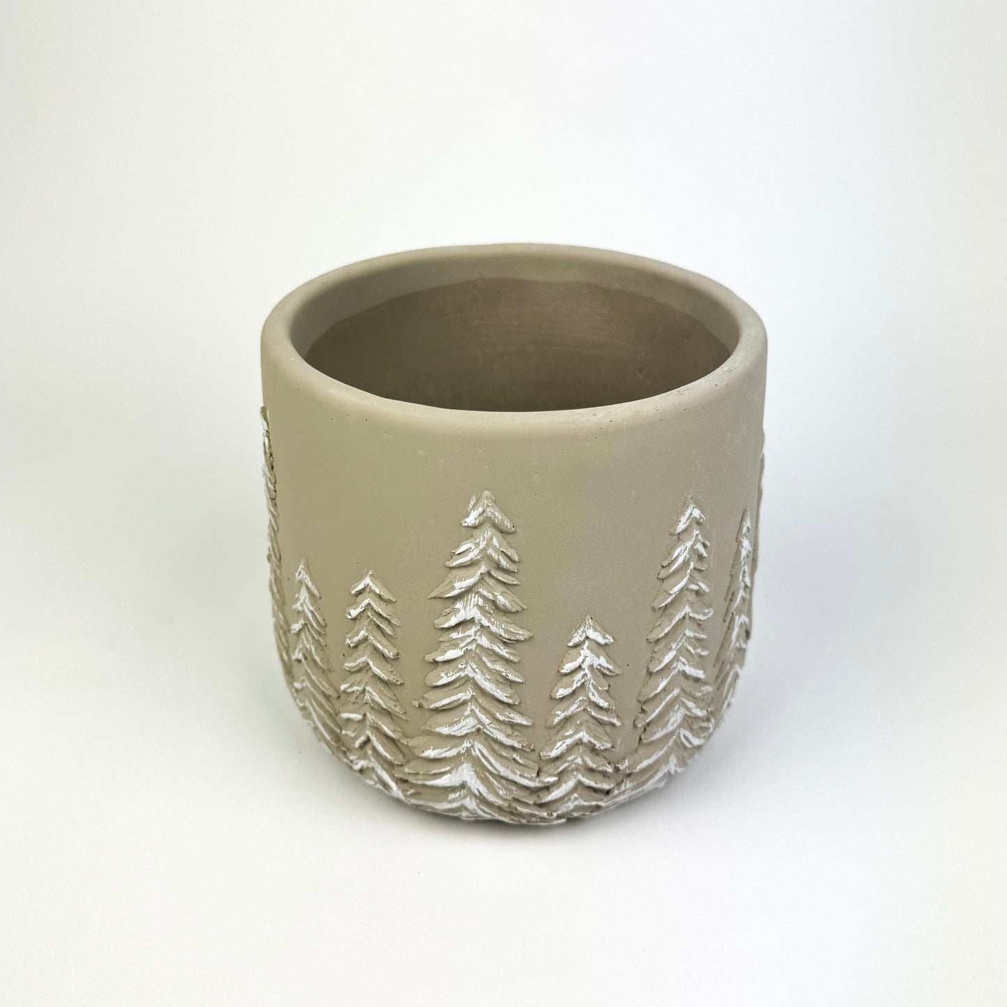 Ceramic Grey Christmas White Tree pot