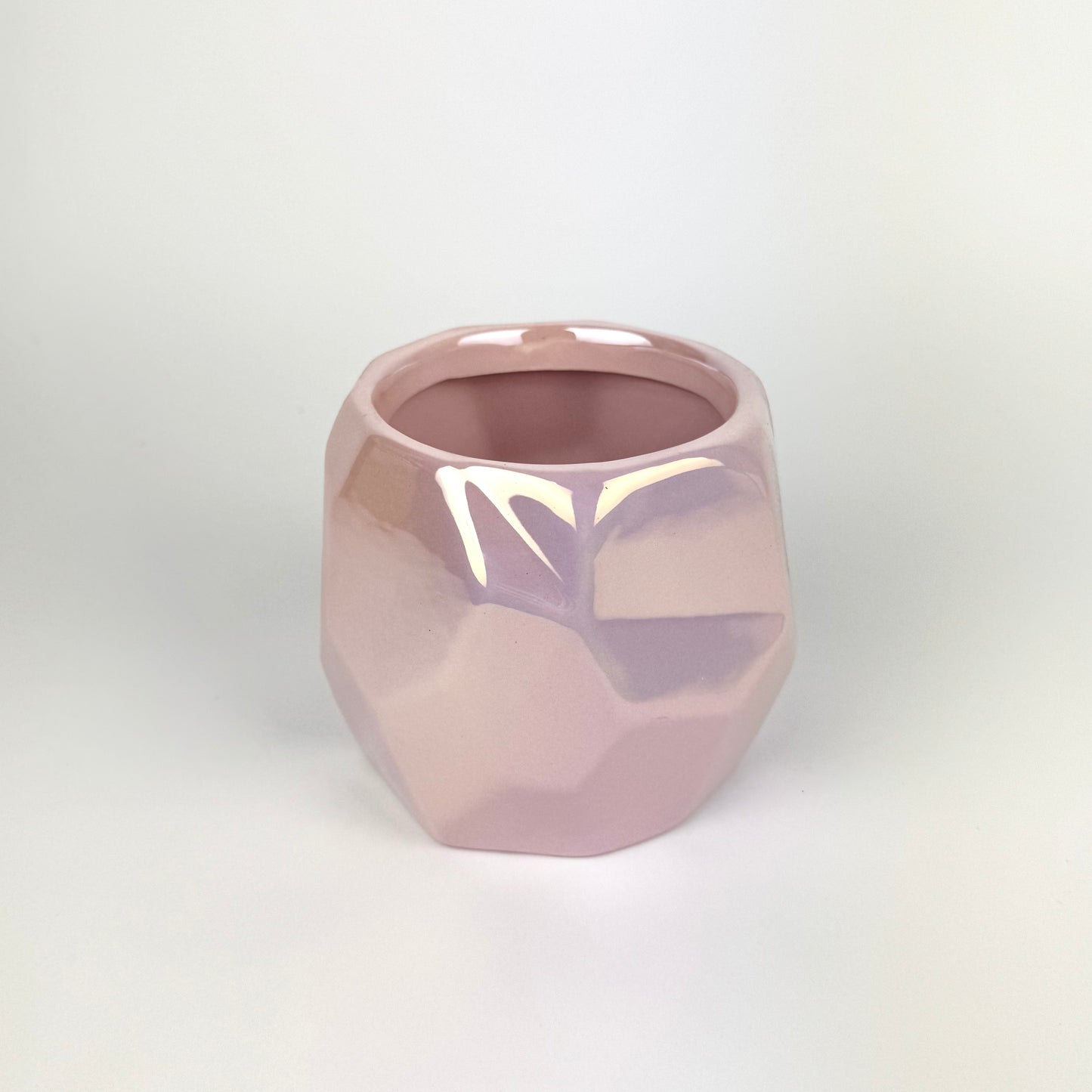 Ceramic 9cm pearlescent Pink Pot