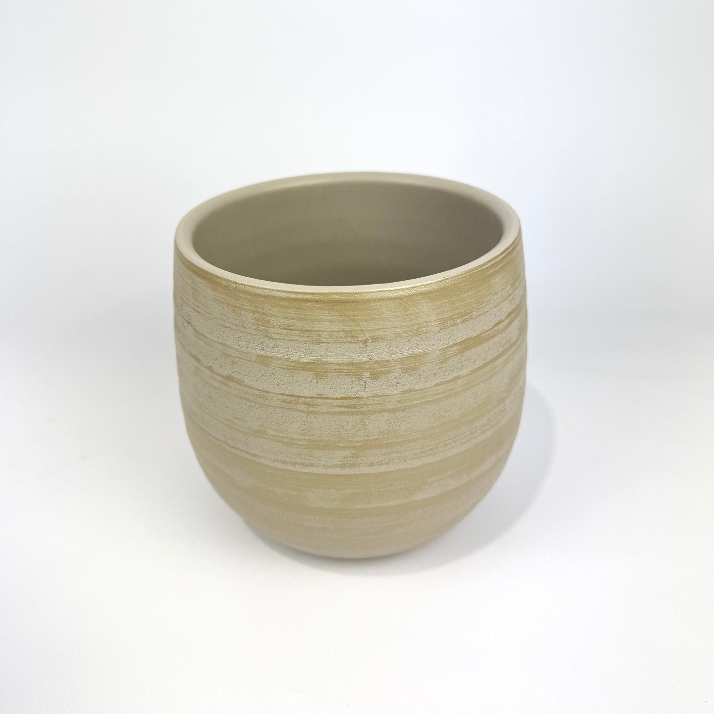 Taupe Ribbel 14cm Ceramic Pot
