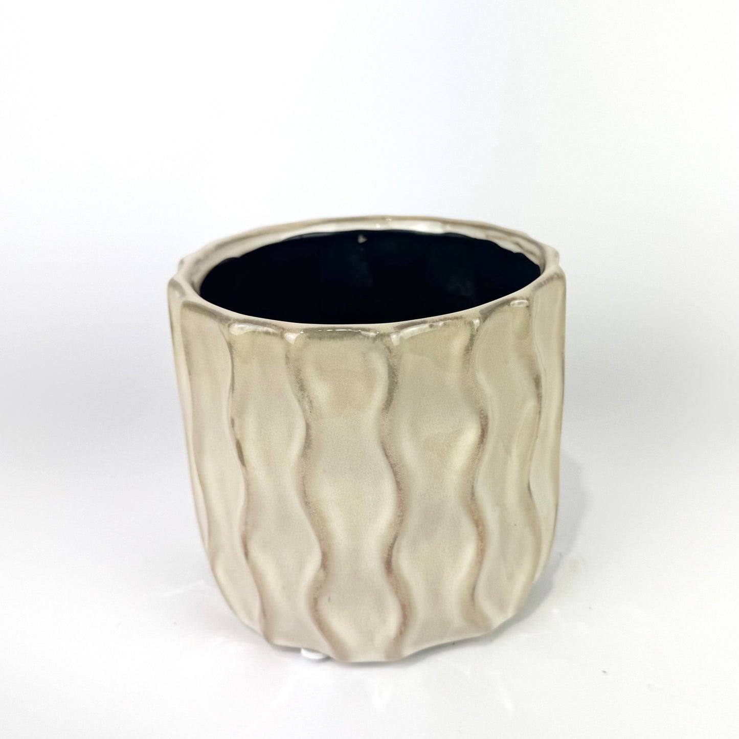 Swirl Cream 14cm Ceramic Pot