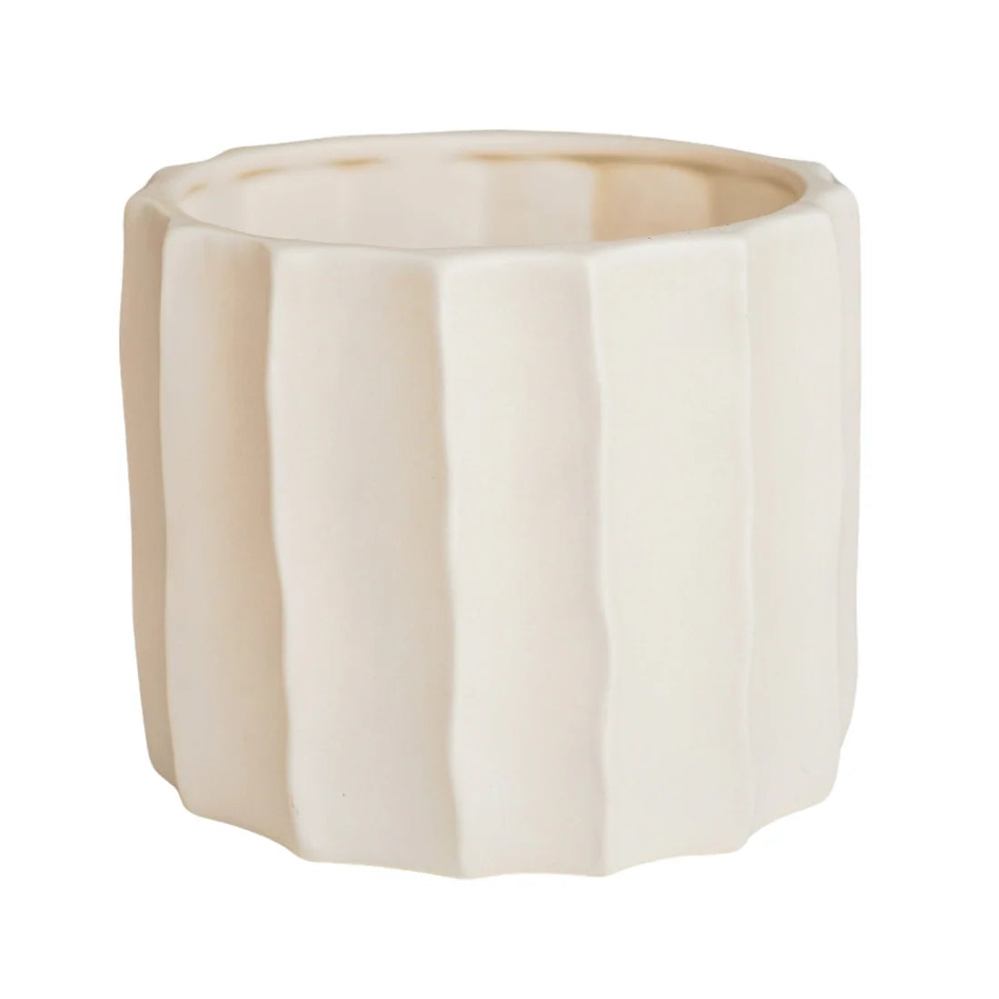Kew Organic Ripple Bone Ceramic Plant Pot