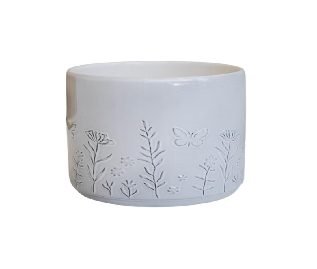 Prairie White Planter Ceramic Plant Pot