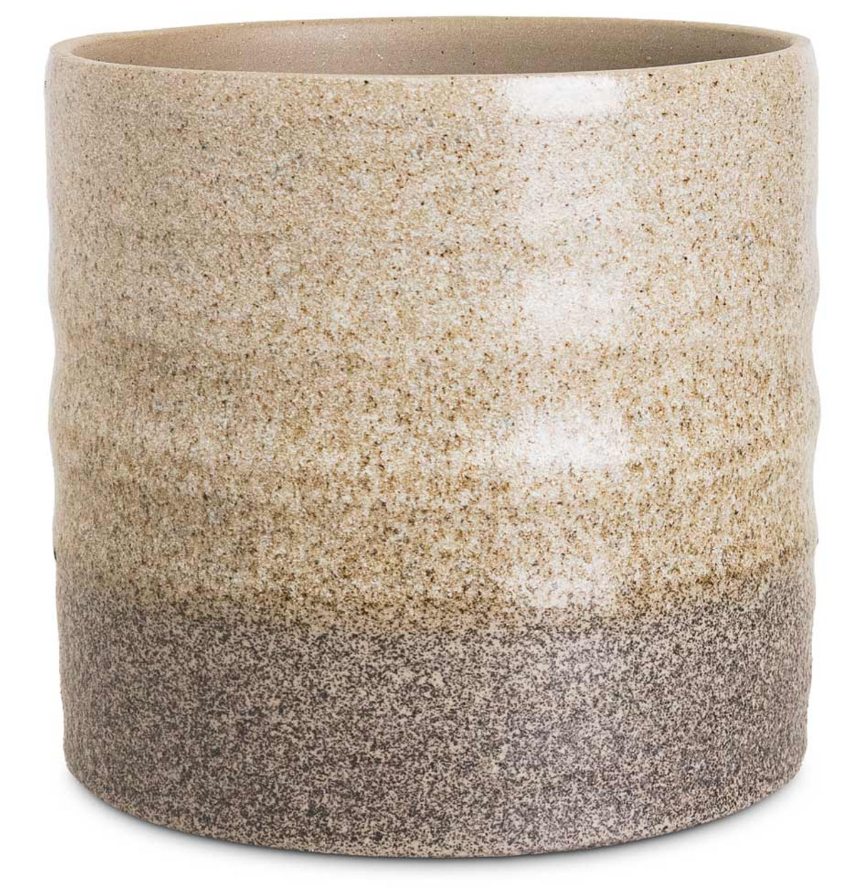 Gia Rippled Two Tone Stone Granite Ceramic Plant Pot