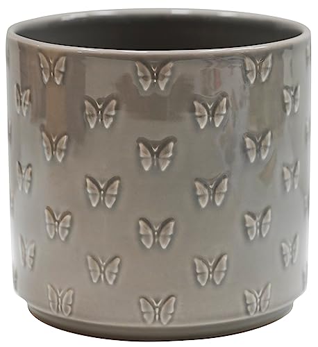 Arley Grey Butterfly Planter Ceramic Plant Pot