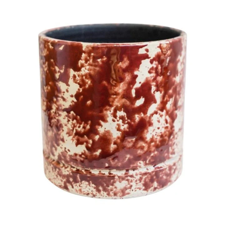 Atlas Reactive Glaze Smudge Planter Red Ceramic Plant Pot