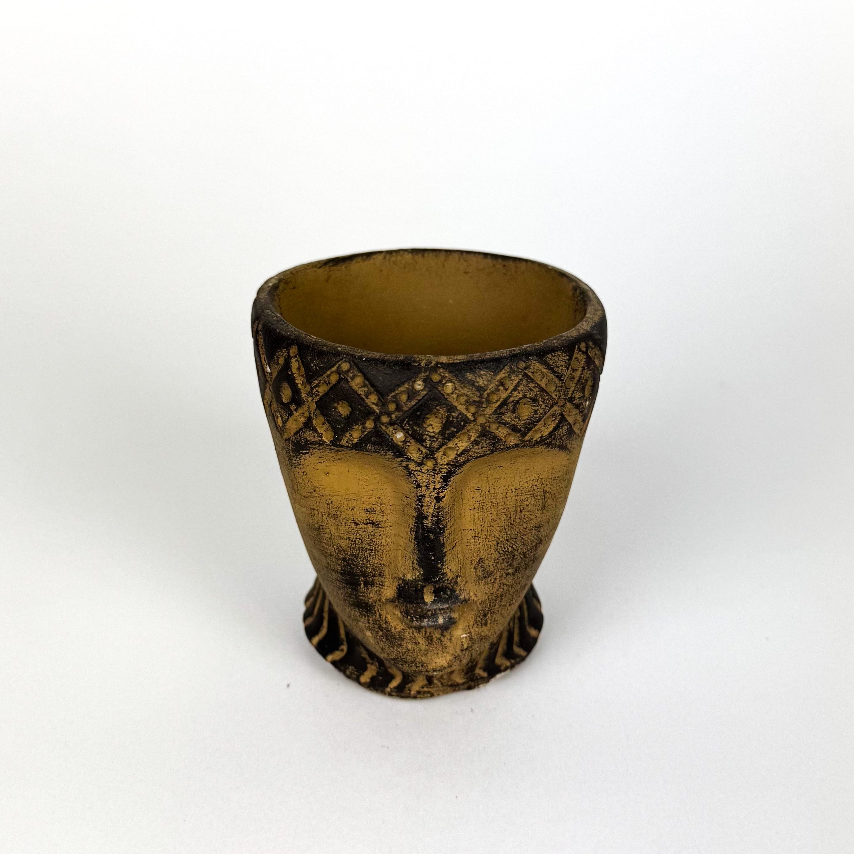 Ceramic Totem Mask Pot 14cm