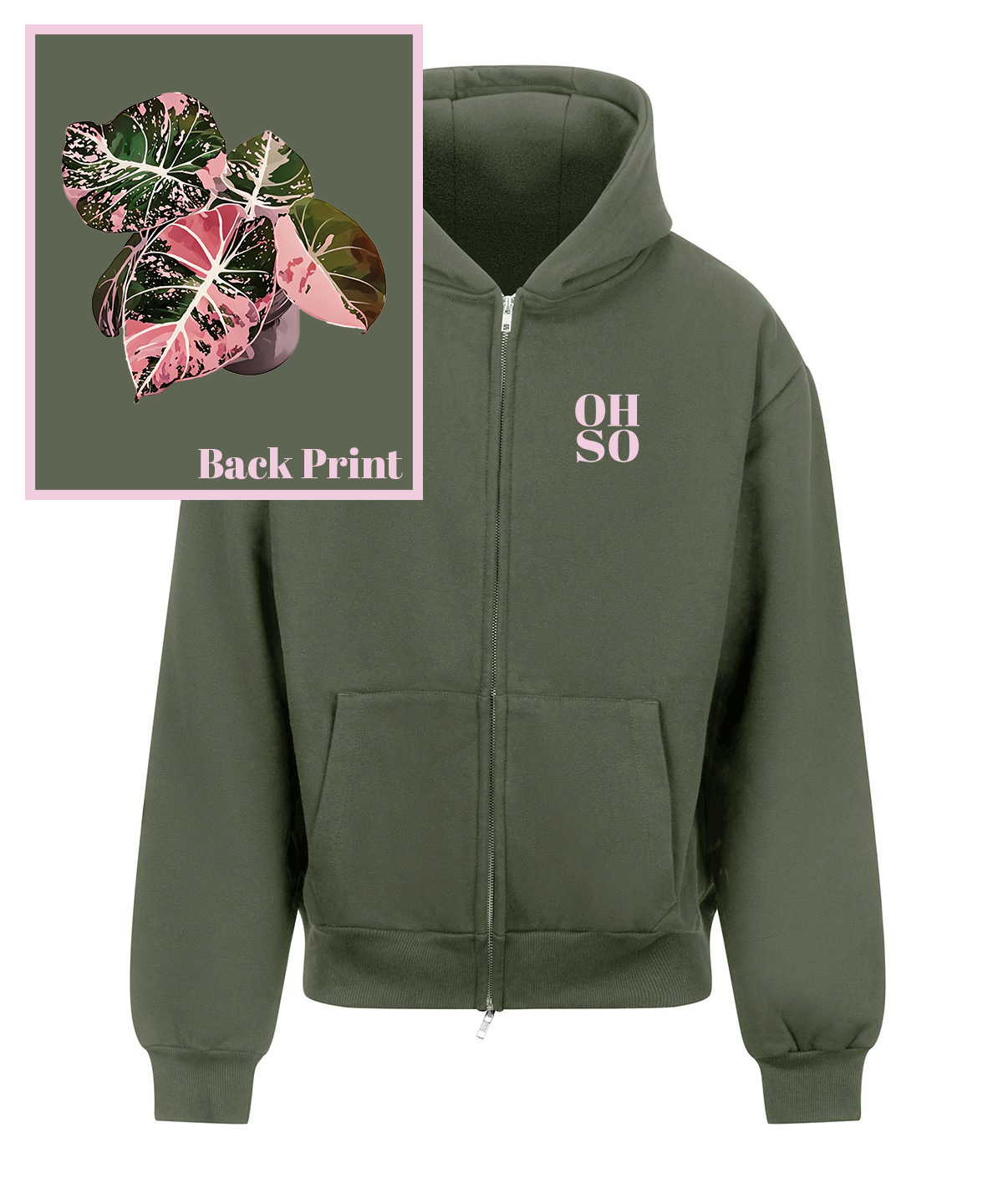 Black Velvet Pink OH SO Icon Zip Hoodie