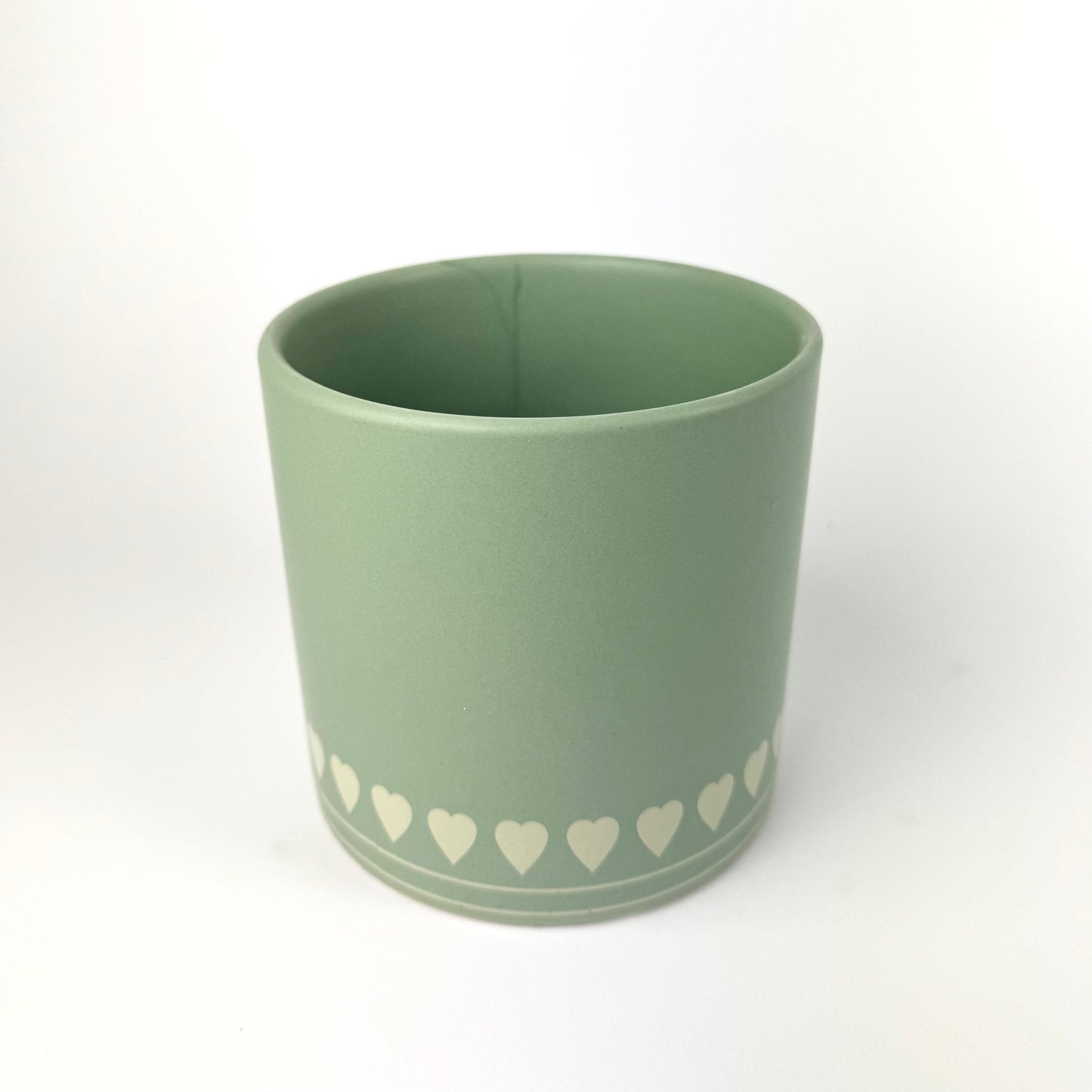 Ceramic Mint Heart 13cm Plant Pot