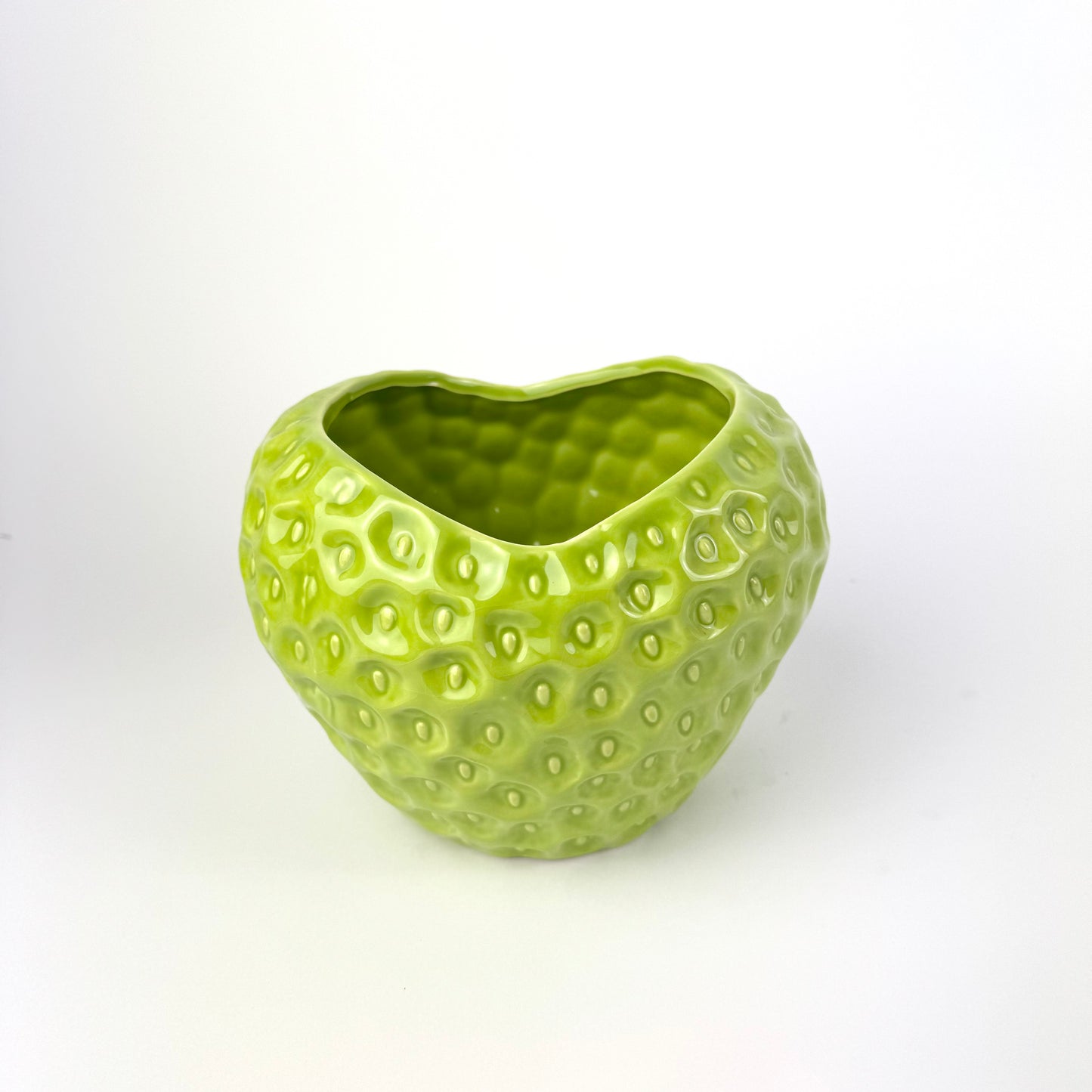 Ceramic Strawberry Heart Pot 13cm