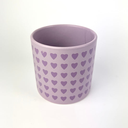 Ceramic Purple Heart 13cm Plant Pot
