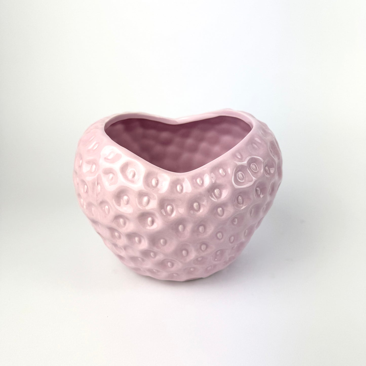 Ceramic Strawberry Heart Pot 13cm