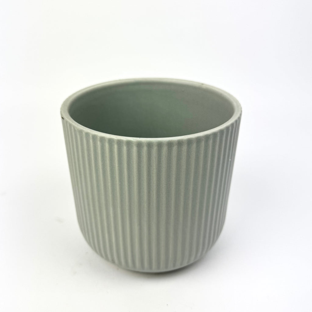 Ceramic Ribbed Pot 14cm