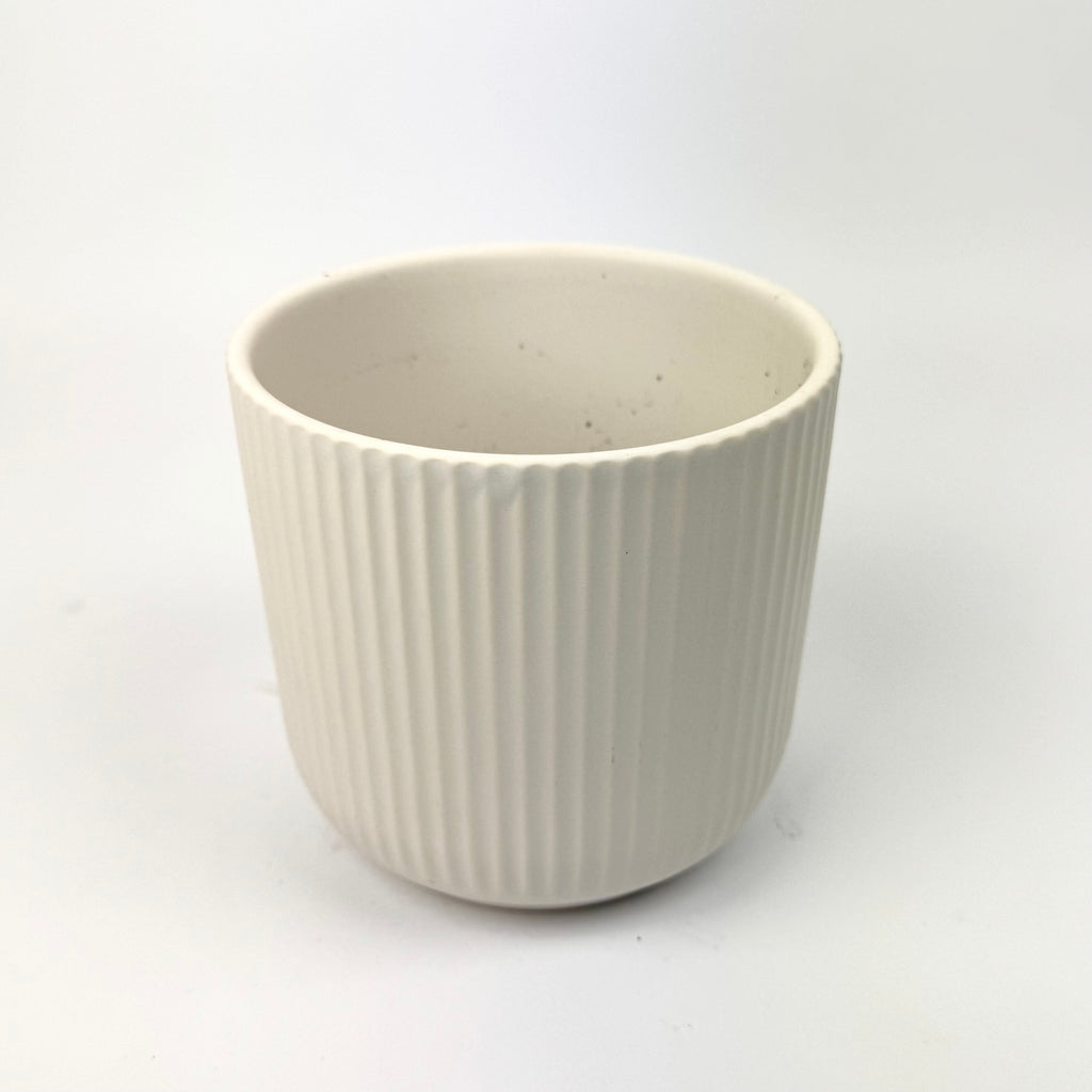 Ceramic Ribbed Pot 14cm