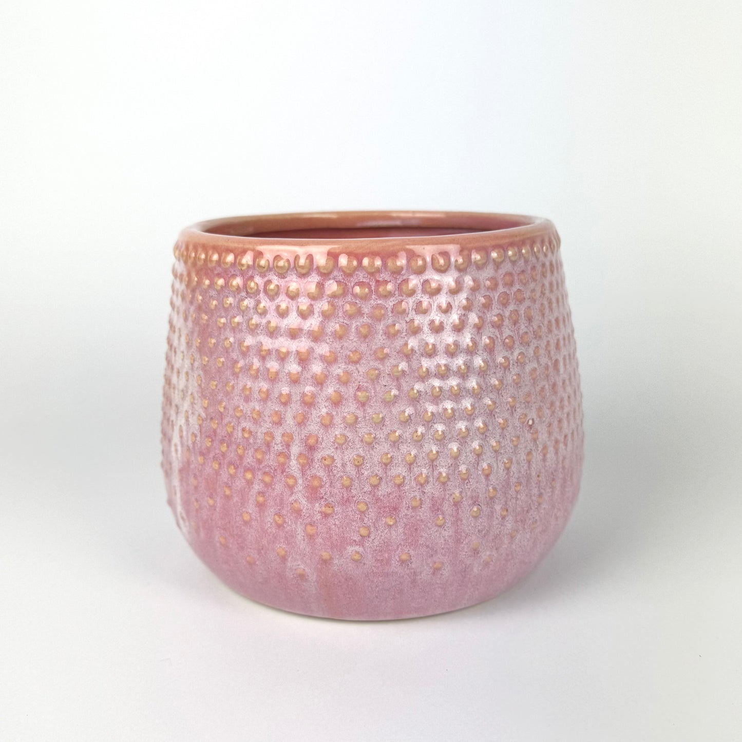 Pink Dotted 14cm Premium Ceramic Pots