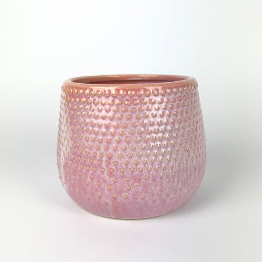 Pink Dotted 14cm Premium Ceramic Pots