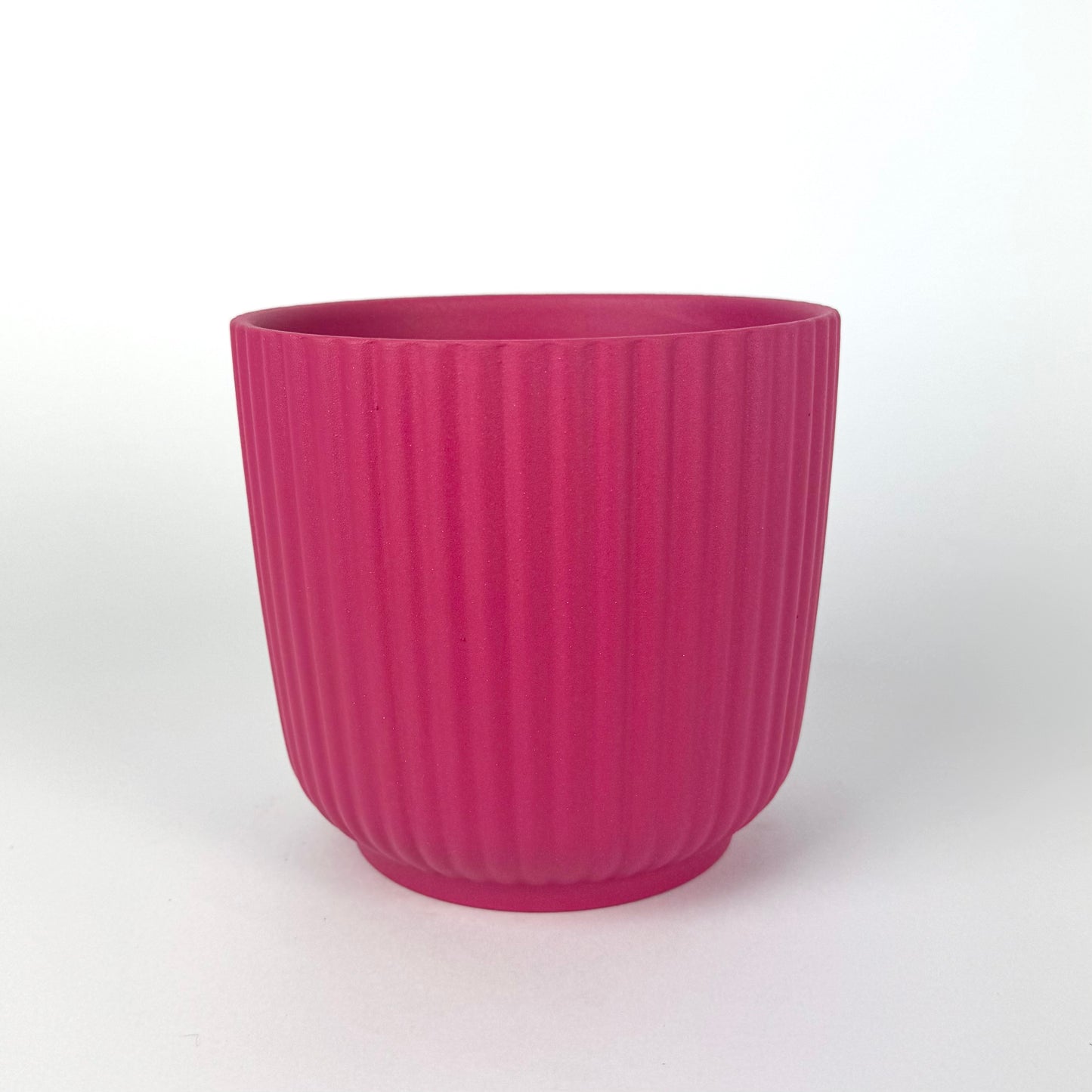 Fushia Ribbed Simplistic 14cm Premium Ceramic Pot