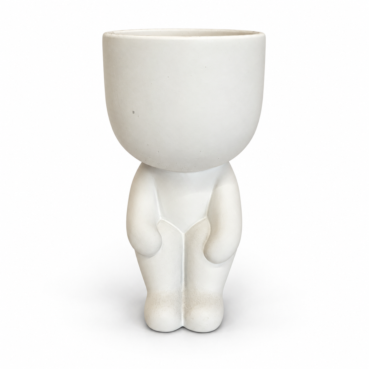 Cream people plant pot — Standing — Arms Down