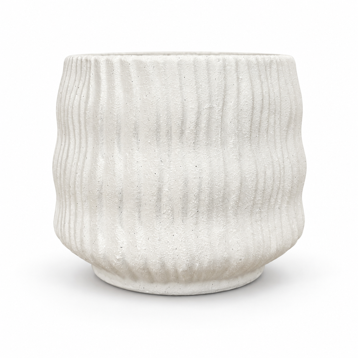 Cream Ribbed Plant Pot