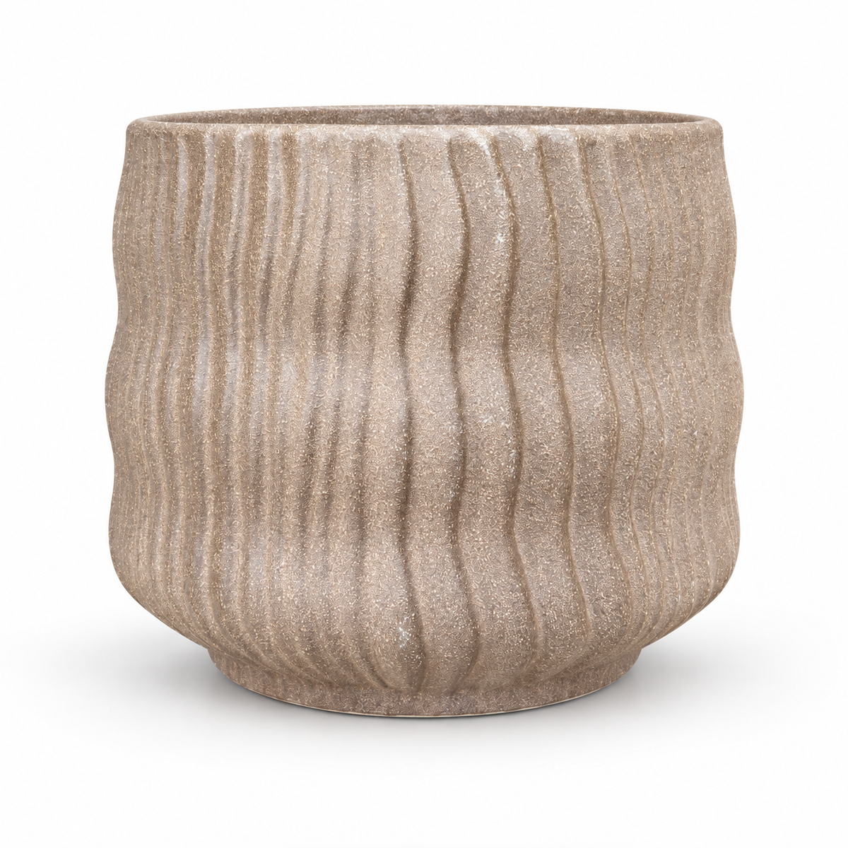 Taupe Ribbed Plant Pot