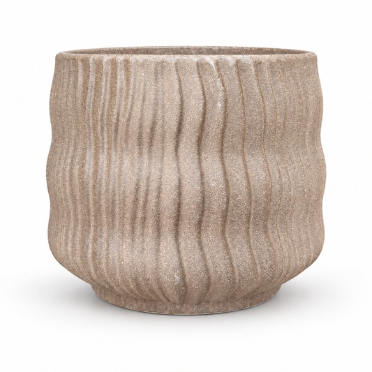 Taupe Ribbed Plant Pot