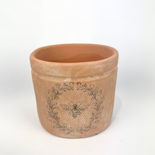Terracotta Bee 14cm Ceramic Pot