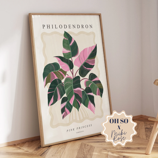 Philodendron Pink Princess Print