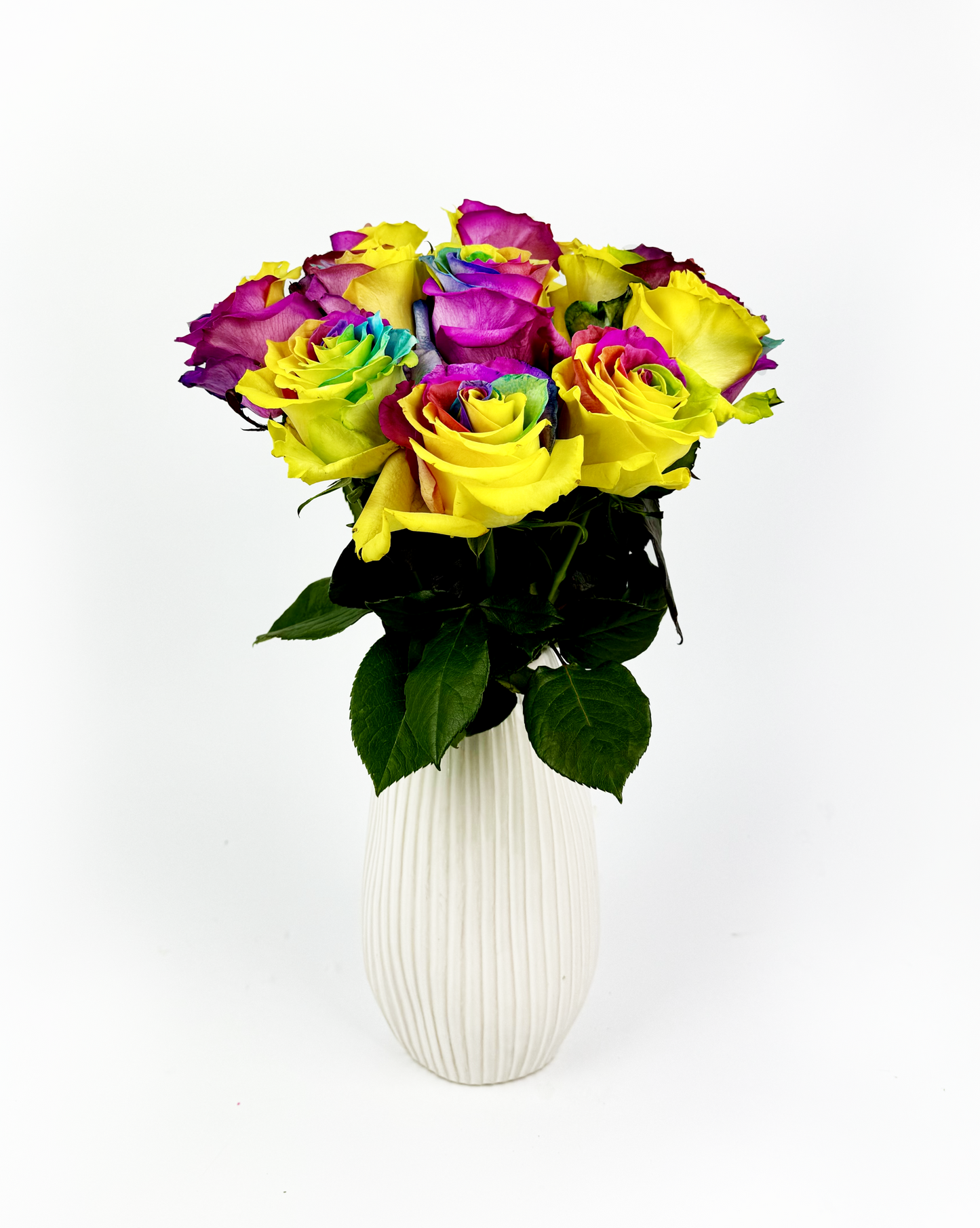 10 Rainbow Roses