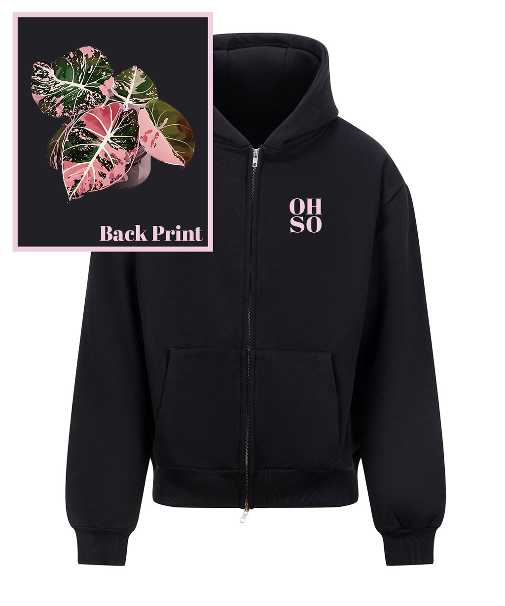 Black Velvet Pink OH SO Icon Zip Hoodie