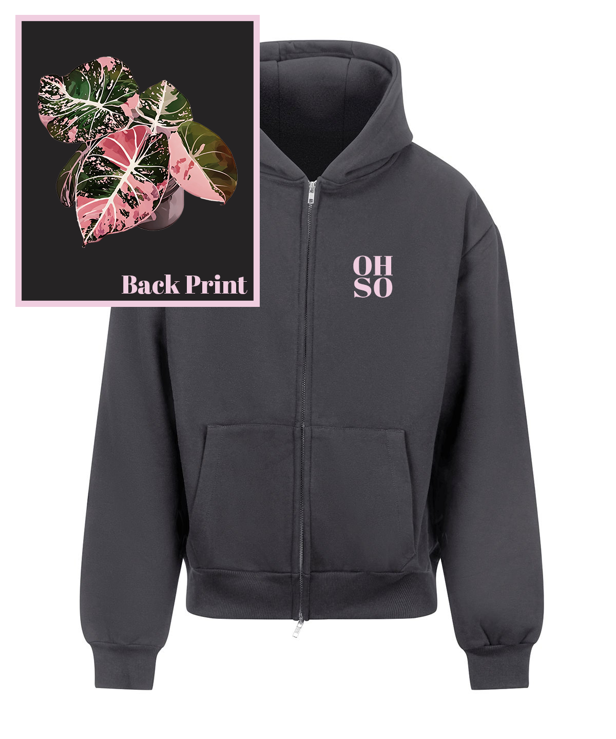 Black Velvet Pink OH SO Icon Zip Hoodie