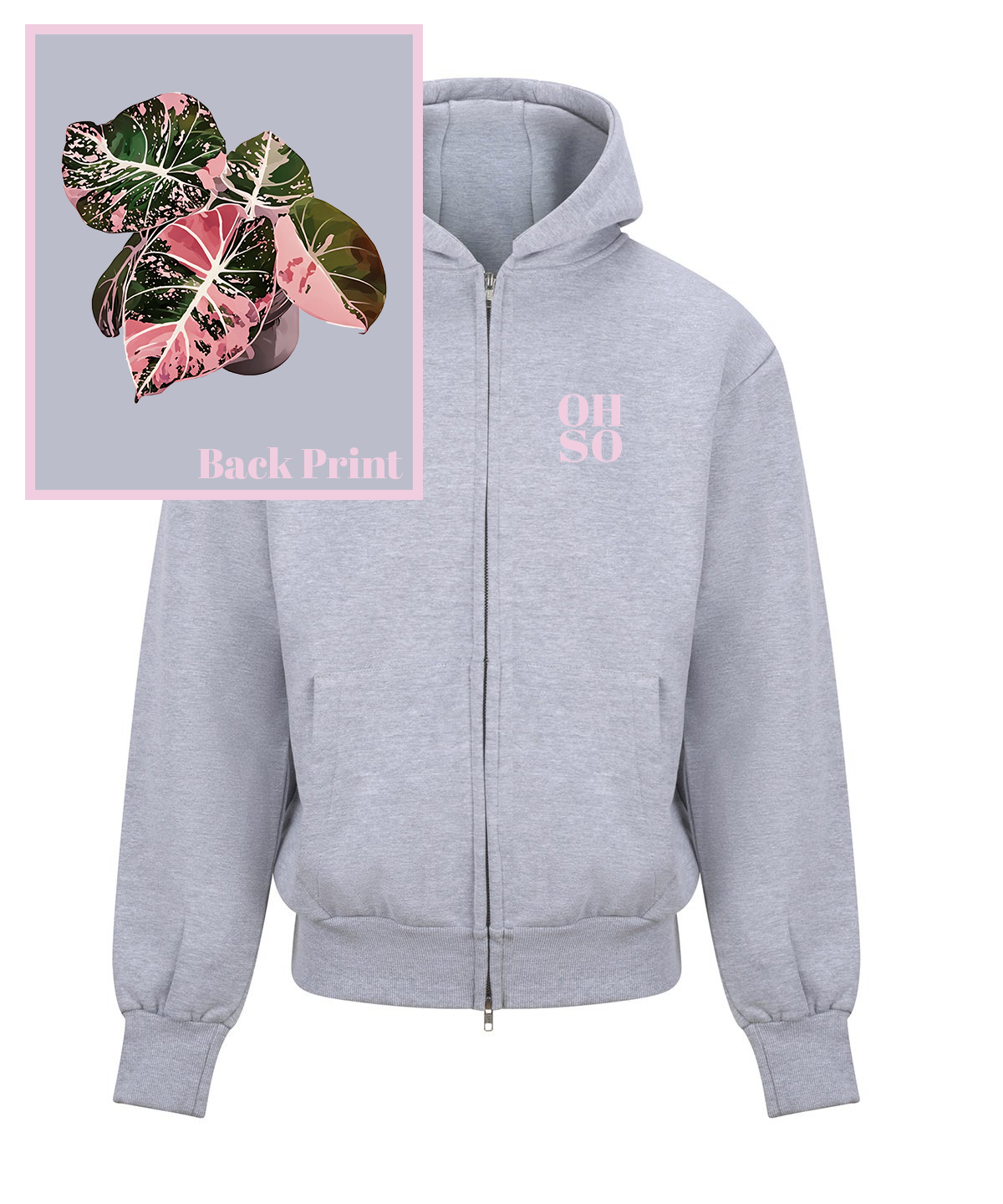 Black Velvet Pink OH SO Icon Zip Hoodie